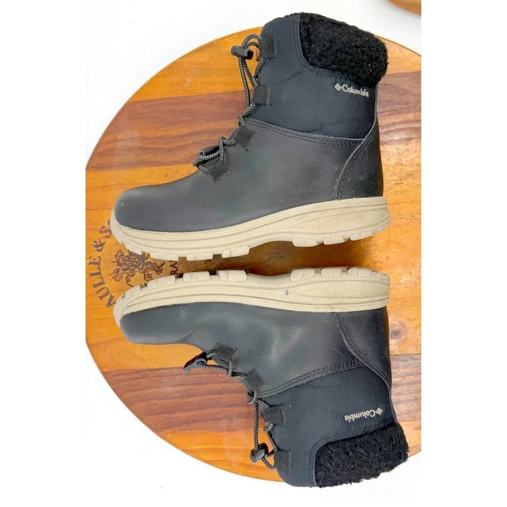 Columbia Buga Boots Kids 12 Black Waterproof Winter Lace Ups Lined Gorpcore